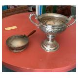 Silverplate Trophy Cup, Covered Pan, Two Bowls