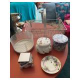 Decorative Violets Porcelain and Metalware
