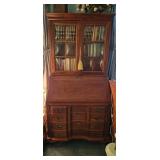 Wooden Secretary Desk with Bookcase Hutch