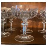 8 Cut Crystal Coupe Glasses