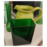 NAPCO Green Glass Vase & La Dolce Vita Pitcher