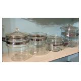 Pyrex Glass Cookware and Double Boiler Set
