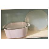 White CorningWare Casserole with Glass Lid