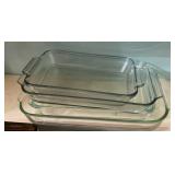 4 Glass Rectangular Baking Dishes