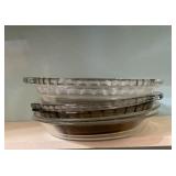 Stacked Clear Glass Pie Plates, Set of 3
