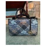Michael Kors Blue Satchel With Wallet