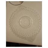Clear Hobnail Glass Plate with Scalloped Edge