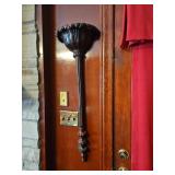 Carved Wooden Wall Sconce with Floral Motif