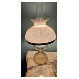 Glass Table Lamp with Eagle Motif Shade