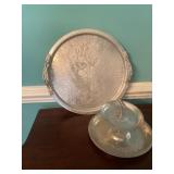 Embossed Aluminum Tray and Tiered Server Set