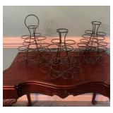 Pair Black Metal Wine Bottle Racks