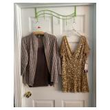 Adrianna Papell Sequin Dress & Travelers Set XL/2