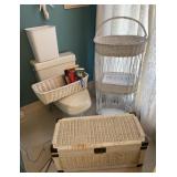 White Wicker Home Storage and Decor Collection