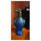 Blue Glass Eagle Decanter Bottle