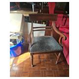 Wood Armchair with Animal Print Seat