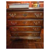 Mahogany Four-Drawer Chest With Brass Pulls