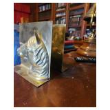 Solid Brass Horse Head Bookends Pair