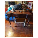 Carved Wood Queen Anne Style Game Table