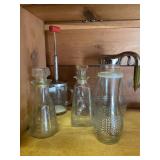Clear Glass Cruets and Butter Churn