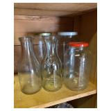 4 Assorted Clear Glass Jars