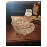 Pressed Glass Decorative Lot, 3 Pieces
