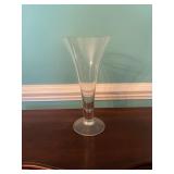 Clear Glass Trumpet Vase, Flared Rim