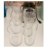 6 Clear Glass Vases Assorted Shapes