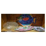 Plastic Fish Plate, Flamingo Trays, Shell Bowl