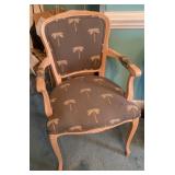 Wooden Armchair With Palm Tree Upholstery