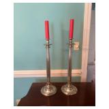 Global Views Pair Tall Silver Candlesticks