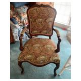 Upholstered Armchair with Floral & Figure Fabric