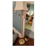 Brass Floor Lamp With Horn Accent and Shade