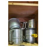 3 Metal Flour Sifters And 1 Metal Cup