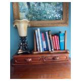 Books With Ornate Table Lamp