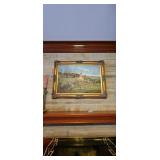 Hunting Scene Oil Painting in Gilt Frame