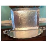 Silver Tone Metal Serving Trays