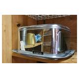 Chrome Metal Cake Carrier With Wood Handle