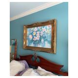 Floral Oil Painting in Ornate Gilt Frame