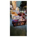 Wood Magazine Rack With Assorted Books