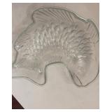 Clear Glass Fish-Shaped Serving Dish