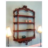 Wall-Mounted Ornate Wood Display Shelf Only