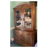 Wood Display China Cabinet With Glass Doors