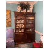 Glass-Front Wood China Cabinet With Key