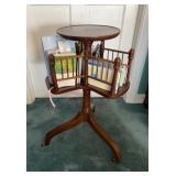 Wooden Revolving Book Stand With Brass Rails
