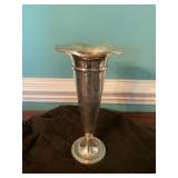 Flared Silver-Plated Trumpet Vase with Bag