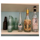 Vintage Soda and Liquor Bottles Lot