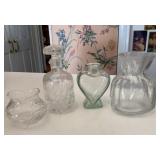 Clear Glass Vases and Decanter