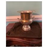 Silver-Tone Metal Wine Cooler With Handles
