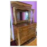 Oak buffet/ mirror. 2 pcs