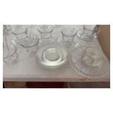 Candlewick teacups/ saucers/ cream/ sugar